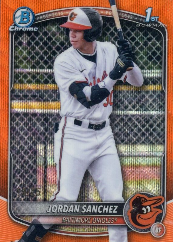 Jordan Sanchez 2025 Bowman Chrome #BCP-208 Prospects - Orange Wave Refractor /25 (1st) RAW
