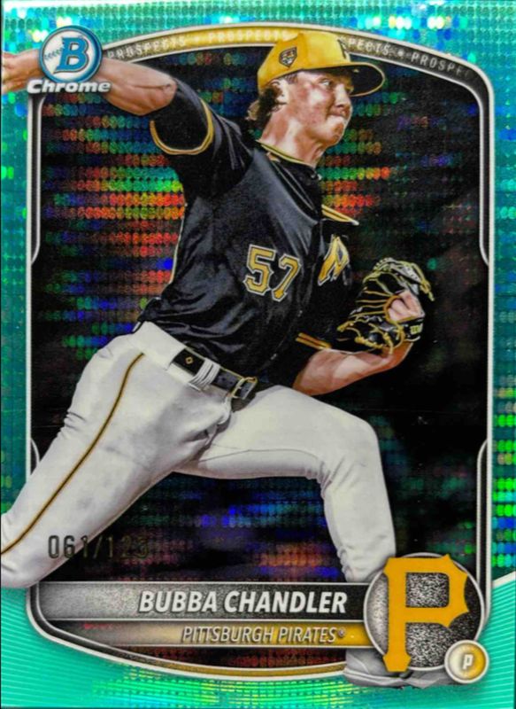 Bubba Chandler 2025 Bowman Chrome #BCP-171 Chrome Prospects - Aqua Pulsar Refractor /399 RAW