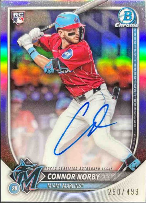 Connor Norby 2025 Bowman Chrome #CRA-CN Chrome Rookie Autographs