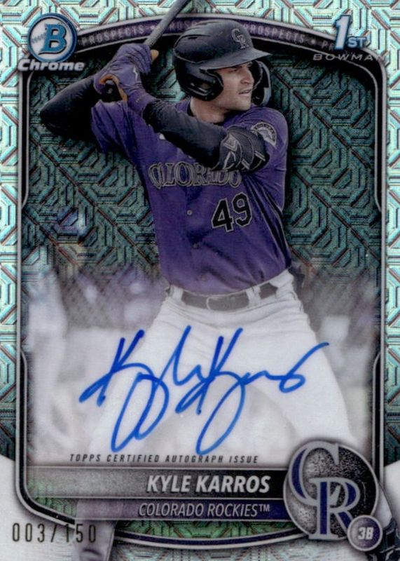 2025 Bowman Chrome #CPA-KK Prospect Auto - HTA Choice Refractor /150 (1st)