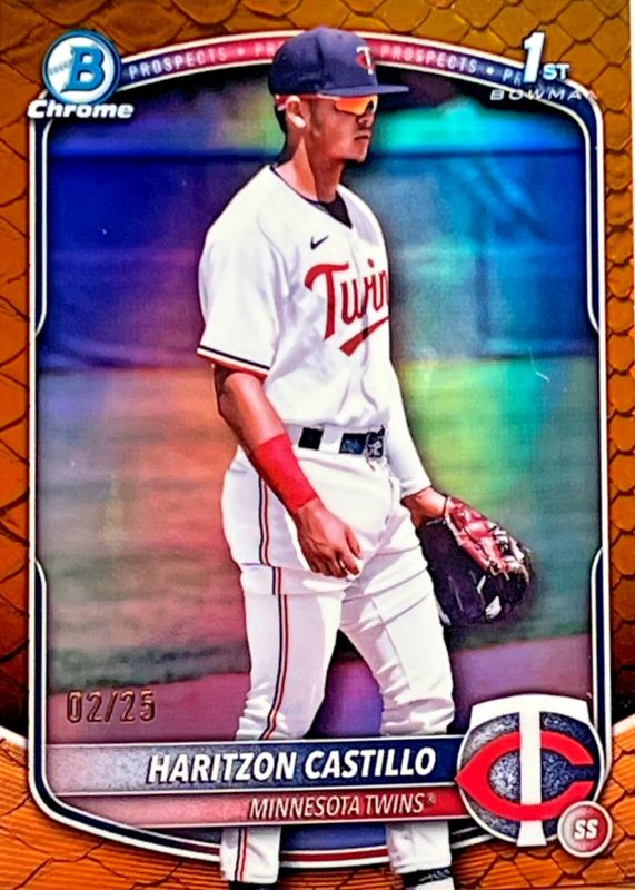2025 Bowman Chrome #BCP-161 Prospects - Reptilian Orange Refractor /25 (1st)