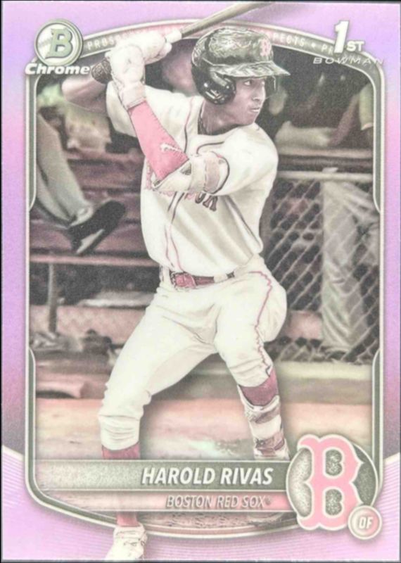 Harold Rivas 2025 Bowman Chrome #BCP-216 Chrome Prospects - Pearl Refractor /50 RAW