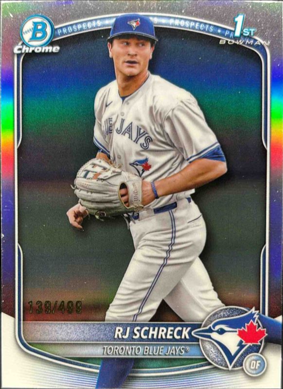 RJ Schreck 2025 Bowman Chrome #BCP-181 Chrome Prospects - Refractor /10 RAW
