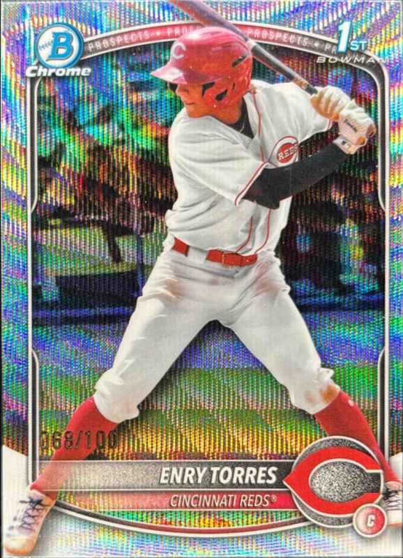 Enry Torres 2025 Bowman Chrome #BCP-168 Chrome Prospects - Wave Refractor /(SSP) RAW