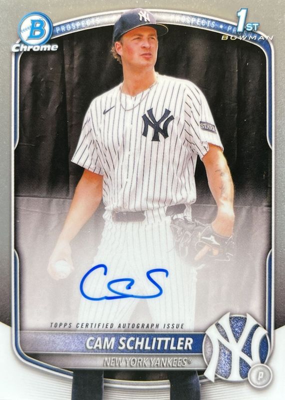 Cam Schlittler 2025 Bowman Chrome #CPA-CSC Prospect Auto (1st) RAW