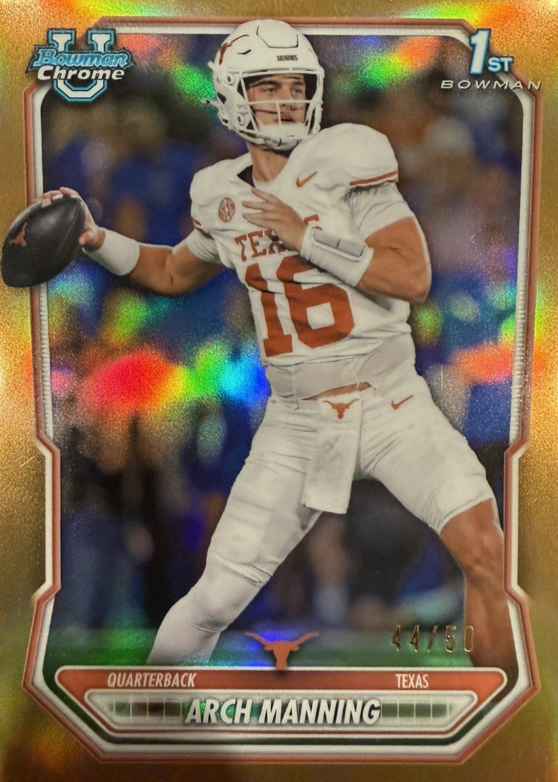 Arch Manning 2026 Bowman #ALT-1 Chrome Prospects - Gold Refractor /50 ...
