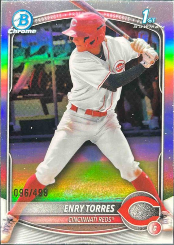 Enry Torres 2025 Bowman Chrome #BCP-168 Chrome Prospects - Refractor /10 RAW