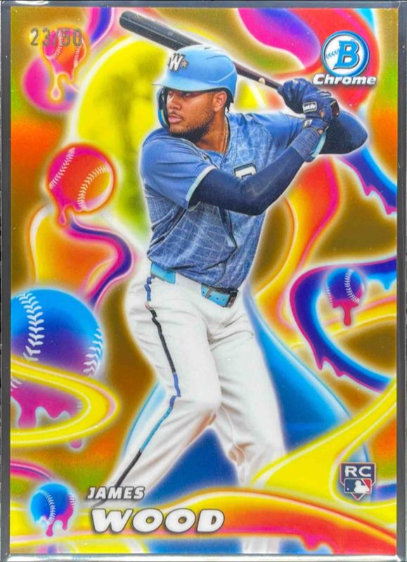 James Wood 2025 Bowman Chrome #MM-4 Melt Mashers - Gold Refractor /50 Rookie RAW