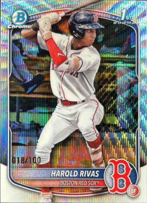 Harold Rivas 2025 Bowman Chrome #BCP-216 Chrome Prospects - Wave Refractor /(SSP) RAW