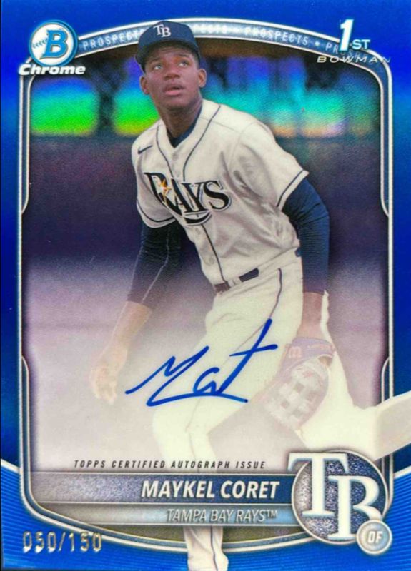 Maykel Coret 2025 Bowman Chrome #CPA-MC Prospect Auto - Blue Refractor /150 (1st) RAW