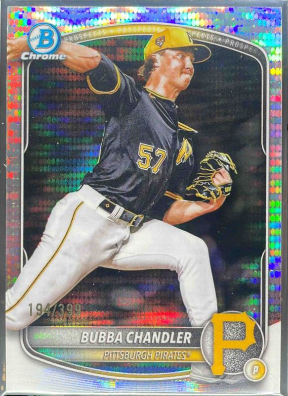 Bubba Chandler 2025 Bowman Chrome #BCP-171 Chrome Prospects - Pulsar Refractor /50 RAW