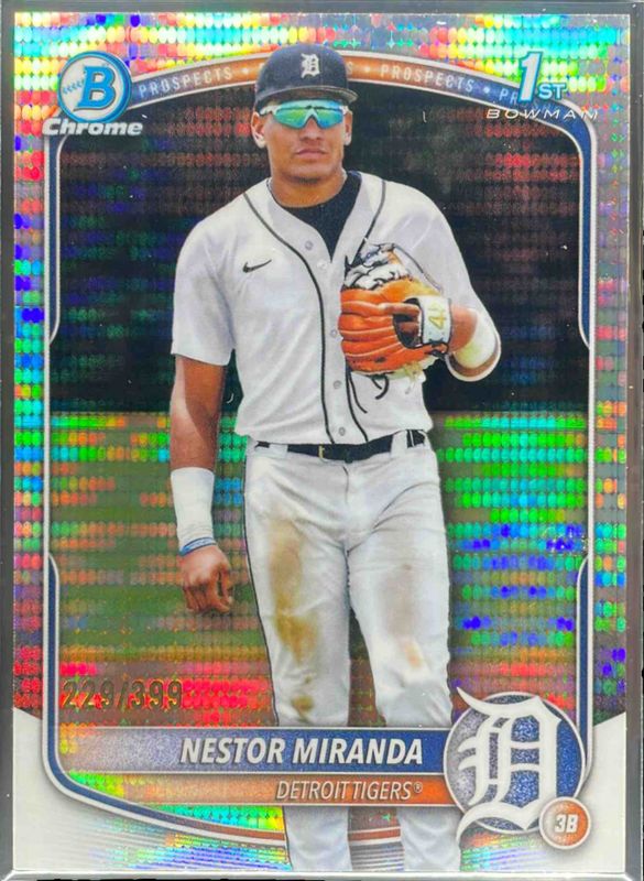 Nestor Miranda 2025 Bowman Chrome #BCP-217 Chrome Prospects - Pulsar Refractor /50 RAW
