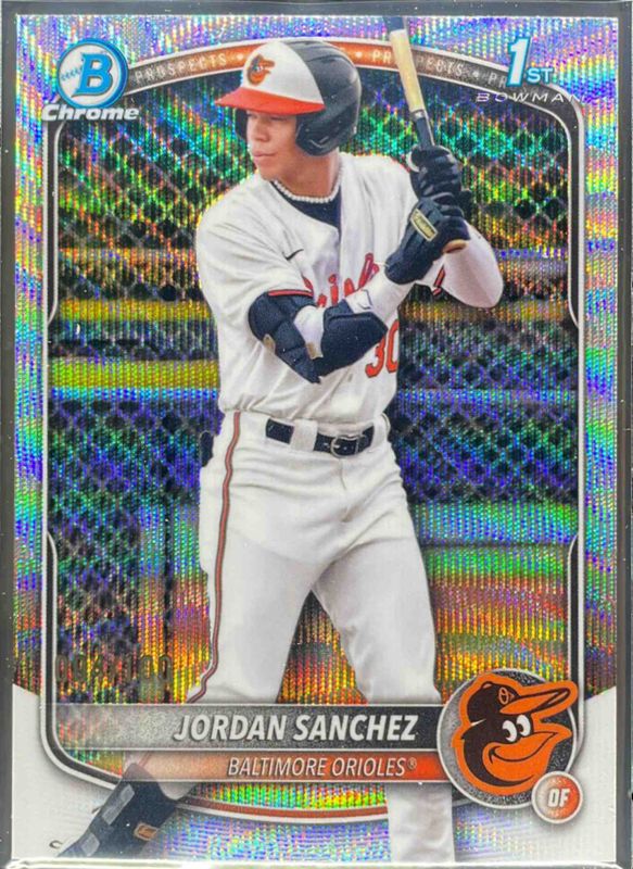 Jordan Sanchez 2025 Bowman Chrome #BCP-208 Prospects - Pearl Refractor /(SSP) (1st) RAW