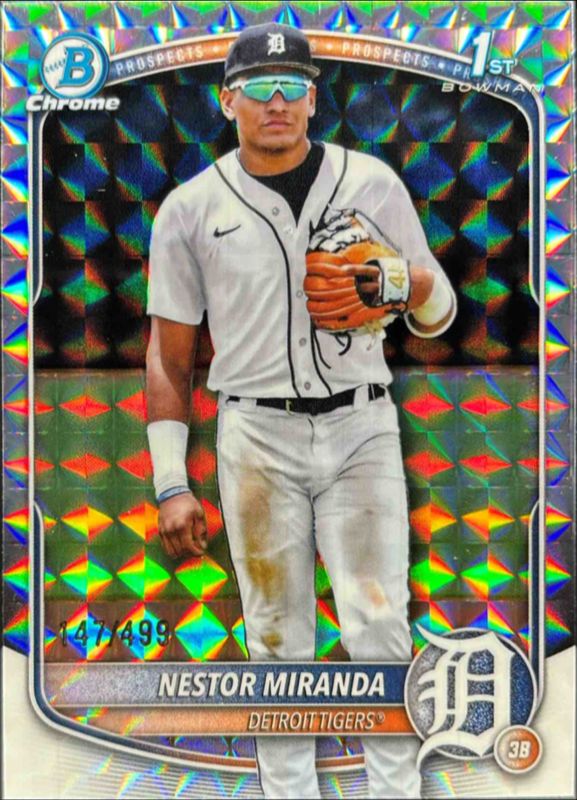 Nestor Miranda 2025 Bowman Chrome #BCP-217 Chrome Prospects - Refractor /10 RAW
