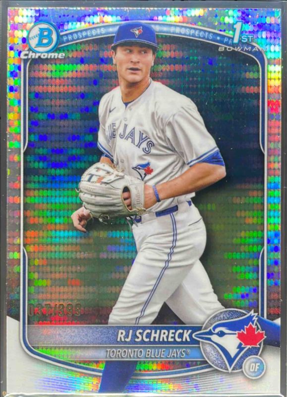 RJ Schreck 2025 Bowman Chrome #BCP-181 Chrome Prospects - Pulsar Refractor /50 RAW