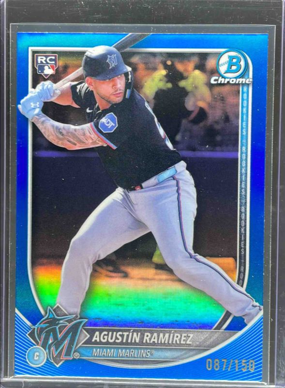 Agustin Ramirez 2025 Bowman Chrome #91 Blue Refractor /150 Rookie RAW