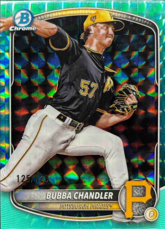 Bubba Chandler 2025 Bowman Chrome #BCP-171 Chrome Prospects - Aqua Geometric Refractor /499 RAW