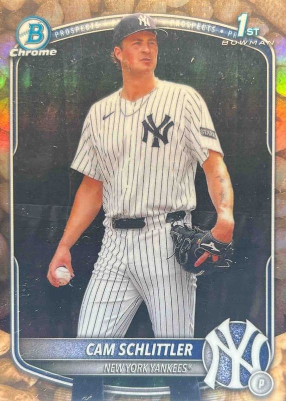 Cam Schlittler 2025 Bowman Chrome #BCP-166 Prospects - Peanuts Refractor /(SSP) (1st) RAW