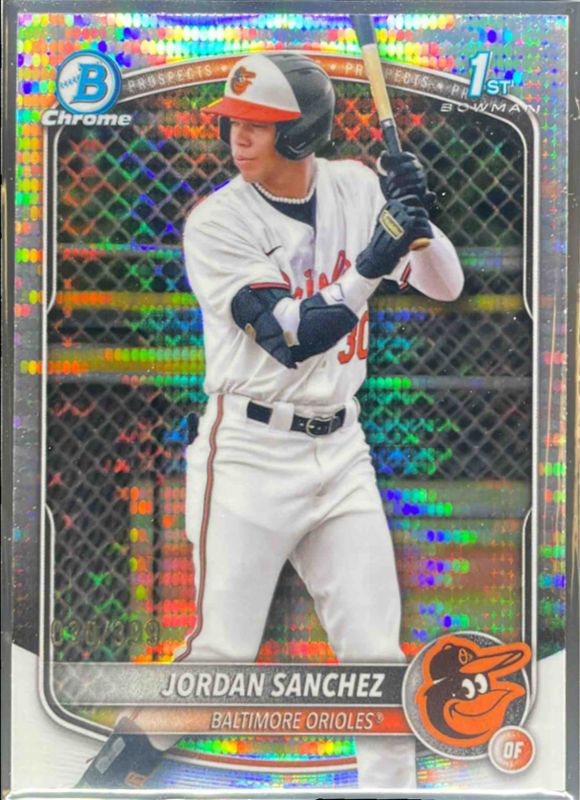 Jordan Sanchez 2025 Bowman Chrome #BCP-208 Prospects - Gold Wave Refractor /50 (1st) RAW