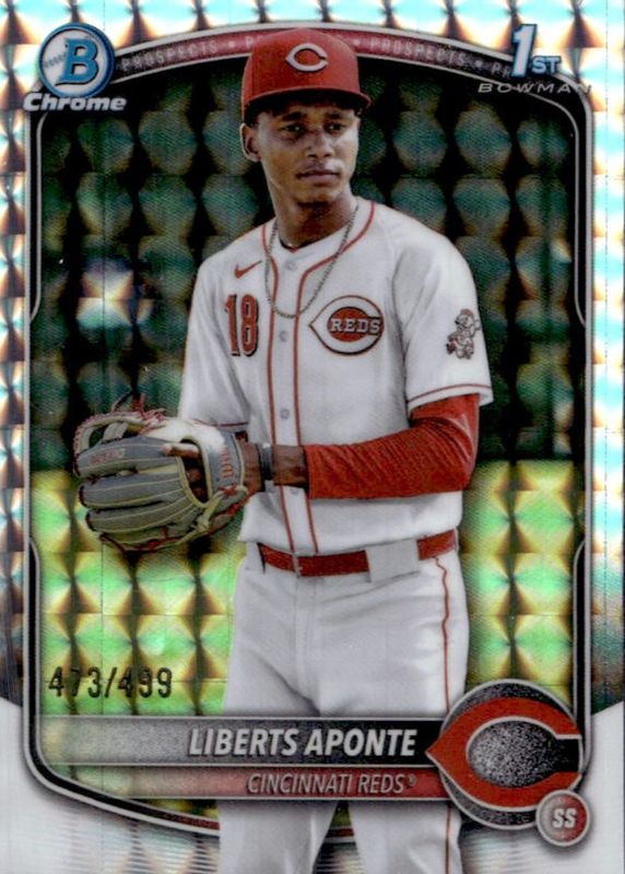 Liberts Aponte 2025 Bowman Chrome #BCP-174 Prospects - Refractor /499 (1st) RAW