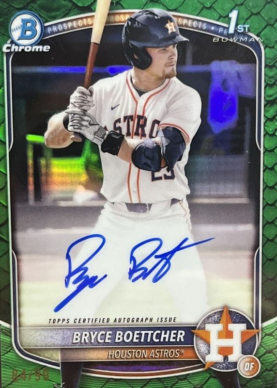 2025 Bowman Chrome #CPA-BB Prospect Auto - Reptilian Green Refractor /99 (1st)