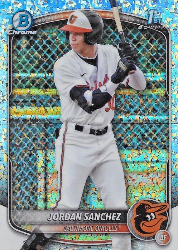 Jordan Sanchez 2025 Bowman Chrome #BCP-208 Prospects - Mini-Diamond Refractor (1st) RAW