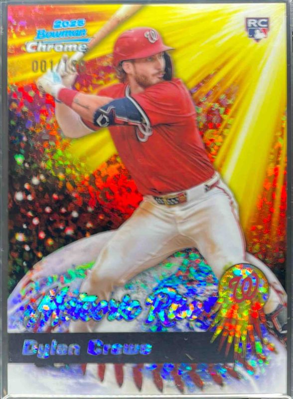 Dylan Crews 2025 Bowman Chrome #MR-10 Meteoric Rise - Mini Diamonds Refractor /150 Rookie RAW