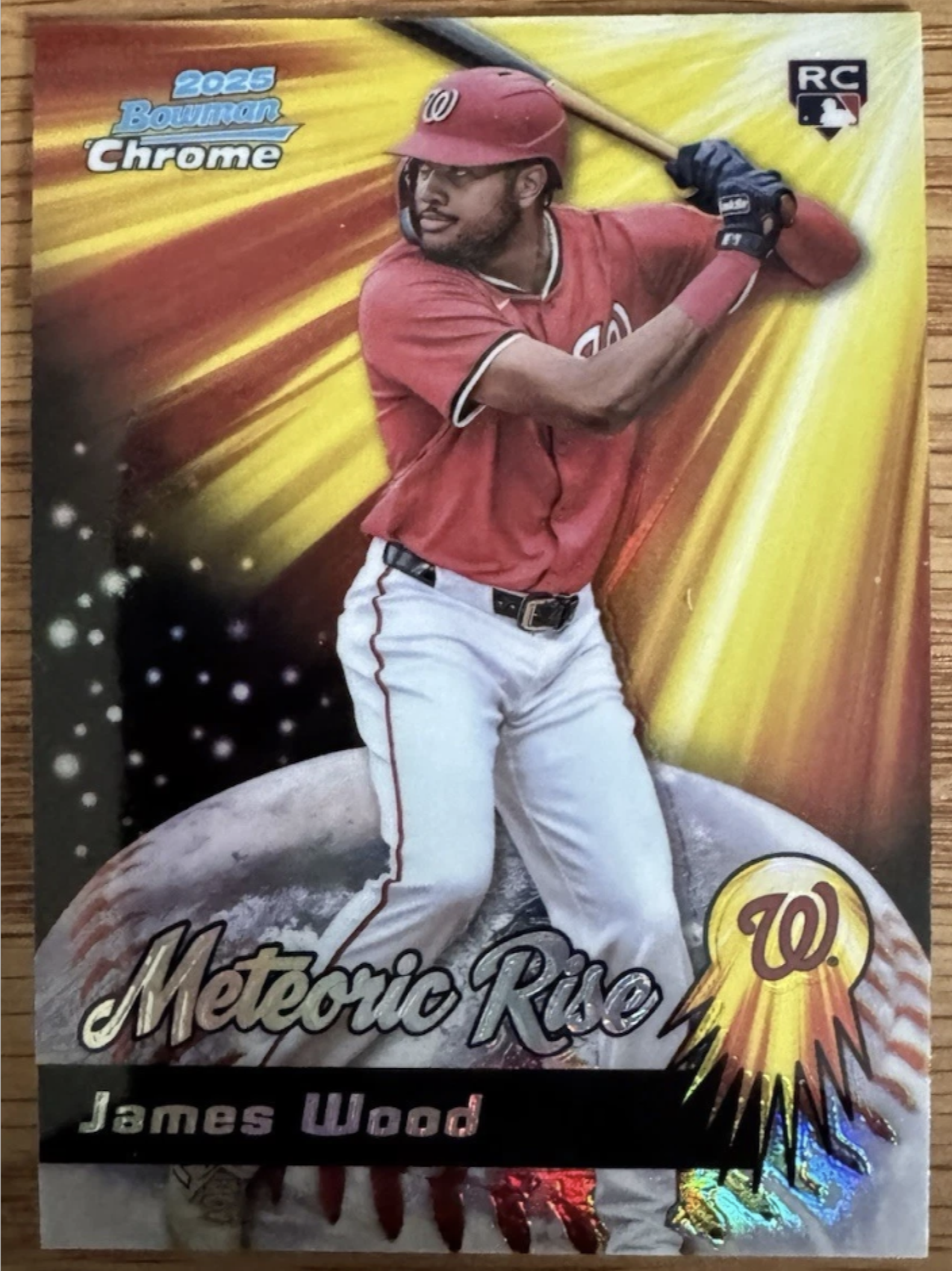 James Wood 2025 Bowman Chrome #MR-5 Meteoric Rise Price Guide