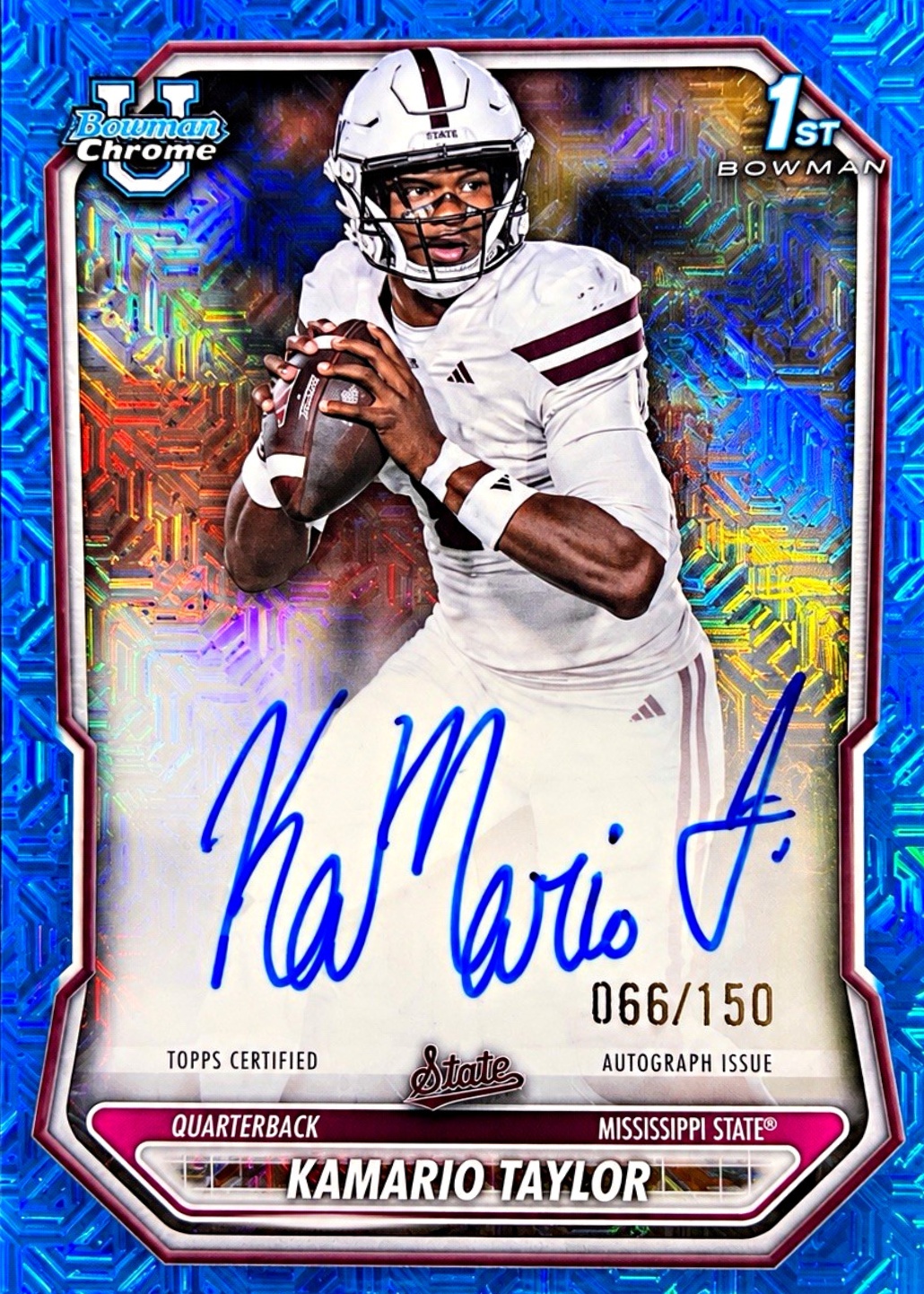 Kamario Taylor 2026 Bowman #BCPA-KT Chrome Prospect Autographs - Blue ...