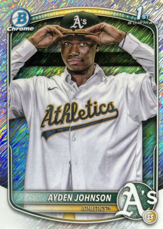 Ayden Johnson 2025 Bowman Chrome #BCP-197 Prospects - Shimmer Refractor (1st) RAW
