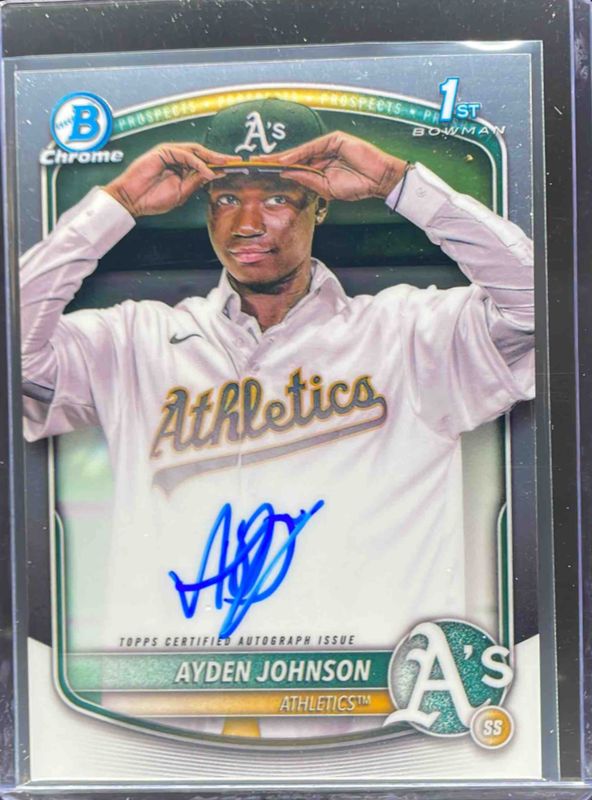 Ayden Johnson 2025 Bowman Chrome #CPA-AJ Prospect Auto (1st) RAW