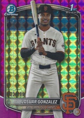 2025 Bowman Chrome #BCP-153 Prospects - Fuchsia Geometric Refractor /299 (1st)