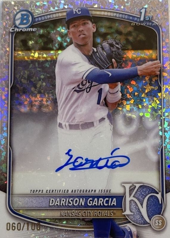 Darison Garcia 2025 Bowman Chrome #CPA-DG Prospect Auto - Mini-Diamond Refractor /100 (1st) RAW