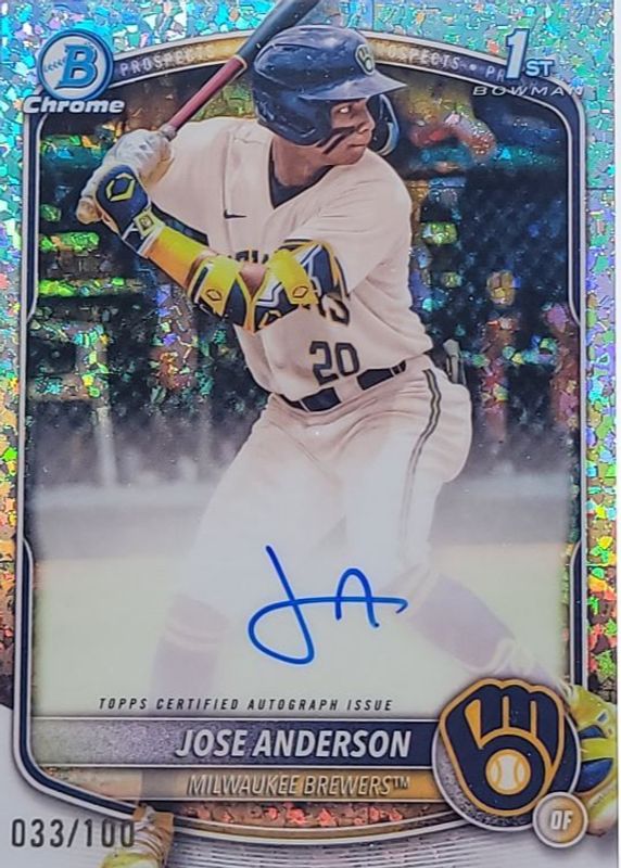 2025 Bowman Chrome #CPA-JA Prospect Auto - Mini-Diamond Refractor /100 (1st)