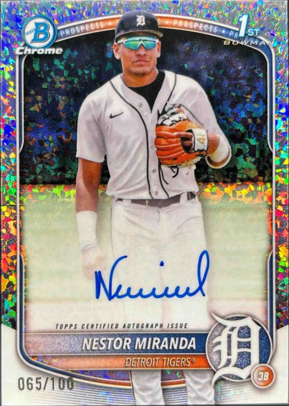 Nestor Miranda 2025 Bowman Chrome #CPA-NM Prospect Auto - Mini-Diamond Refractor /100 (1st) RAW