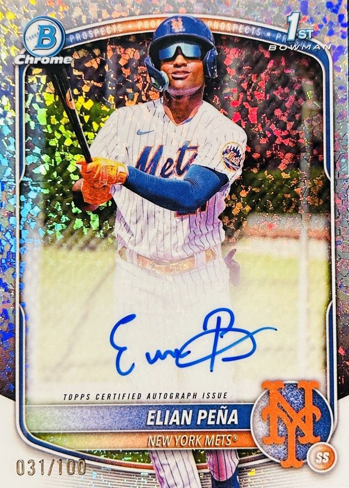Elian Pena 2025 Bowman Chrome #CPA-EP Prospect Auto - Mini-Diamond 