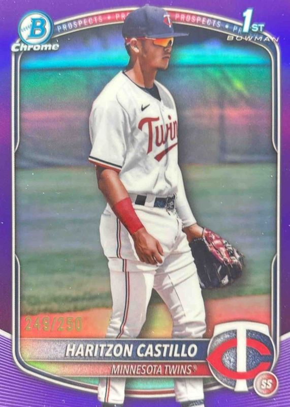 Haritzon Castillo 2025 Bowman Chrome #BCP-161 Prospects - Purple Refractor /250 (1st) RAW