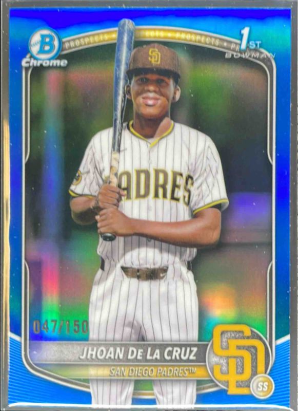 Jhoan De La Cruz 2025 Bowman Chrome #BCP-223 Chrome Prospects - Blue Refractor /250 RAW