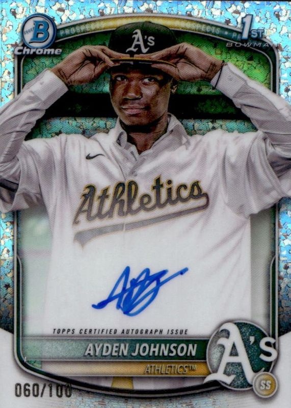 2025 Bowman Chrome #CPA-AJ Prospect Auto - Mini-Diamond Refractor /100 (1st)