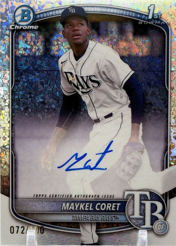 Maykel Coret 2025 Bowman Chrome #CPA-MC Prospect Auto - Mini-Diamond Refractor /100 (1st) RAW