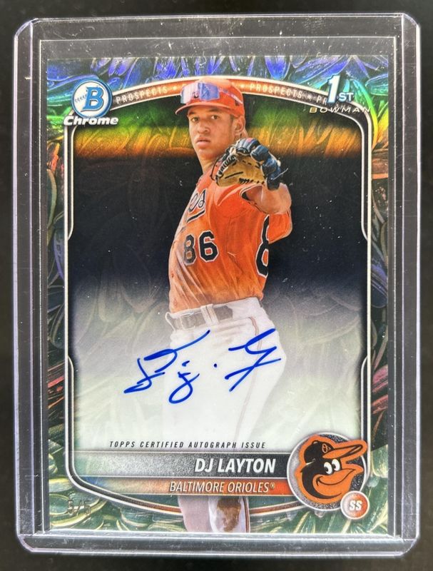 2025 Bowman Chrome #CPA-DL Prospect Auto - Sunflower Seeds Refractor /5 (1st)