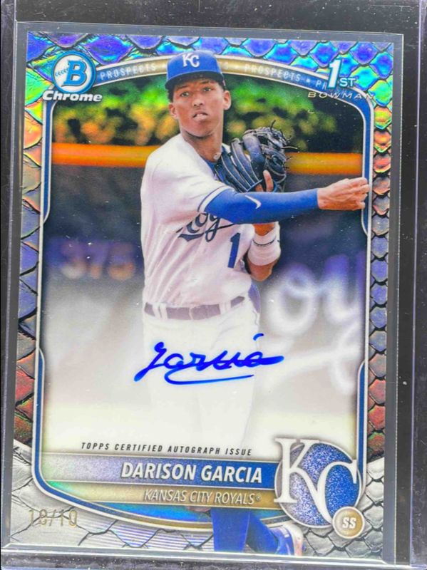Darison Garcia 2025 Bowman Chrome #CPA-DG Prospect Auto - Reptilian Black Refractor /10 (1st) RAW