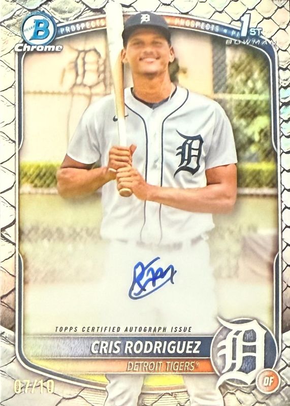 2025 Bowman Chrome #CPA-CR Prospect Auto - Reptilian Black Refractor /10 (1st)