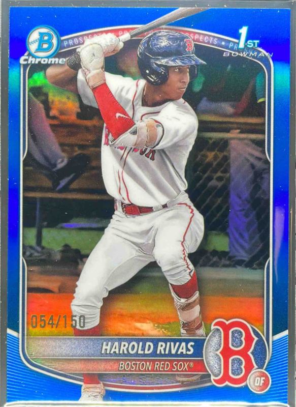 Harold Rivas 2025 Bowman Chrome #BCP-216 Chrome Prospects - Blue Refractor /250 RAW