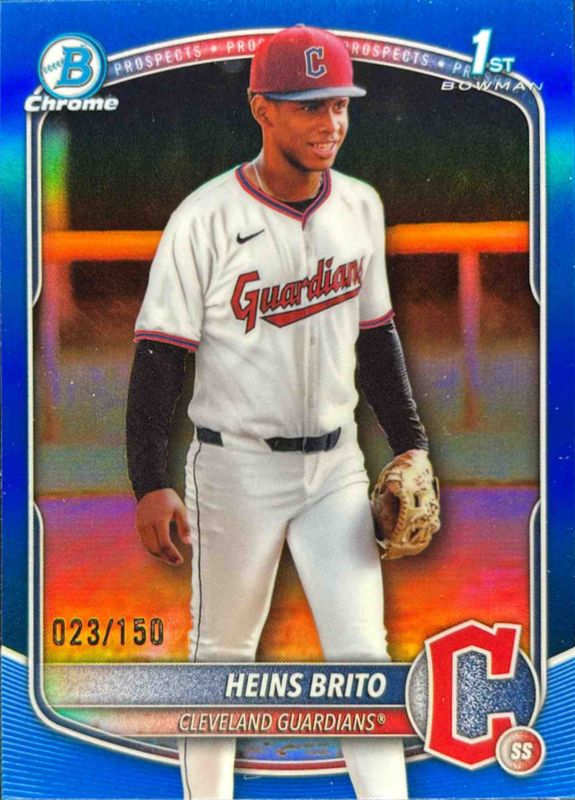 Heins Brito 2025 Bowman Chrome #BCP-203 Chrome Prospects - Blue Refractor /250 RAW