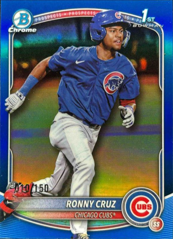 Ronny Cruz 2025 Bowman Chrome #BCP-213 Chrome Prospects - Blue Refractor /250 RAW