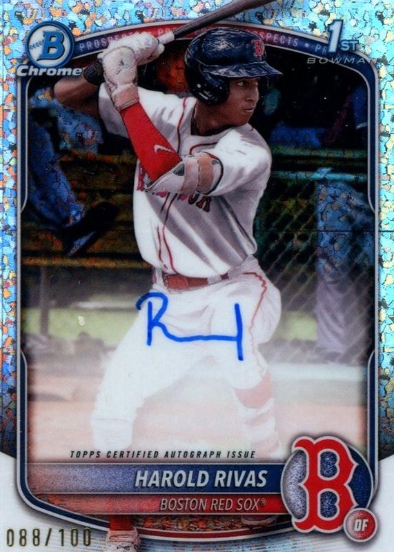 Harold Rivas 2025 Bowman Chrome #CPA-HR Prospect Auto - Mini-Diamond Refractor /100 (1st) RAW