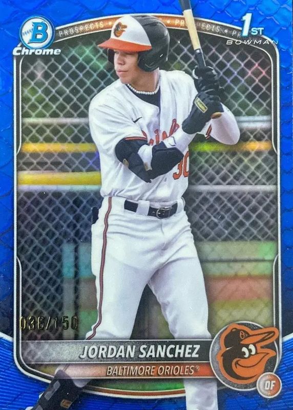 2025 Bowman Chrome #BCP-208 Prospects - Reptilian Blue Refractor /150 (1st)