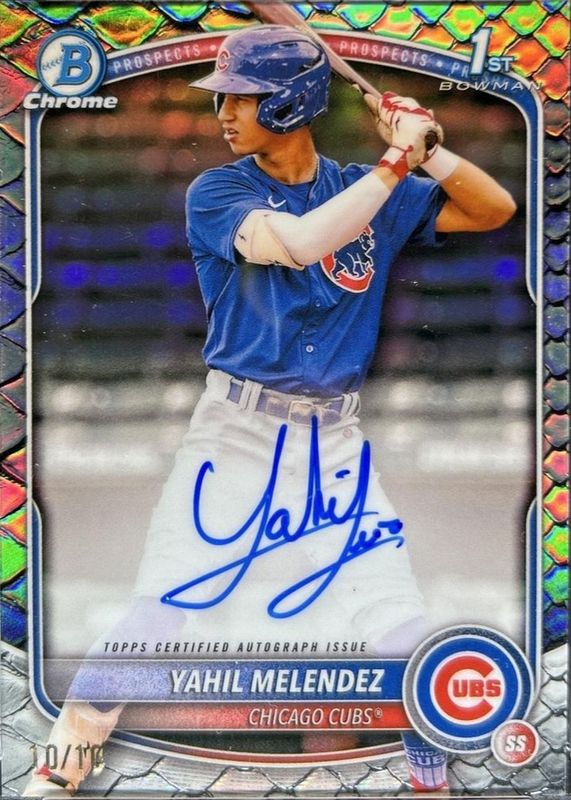 2025 Bowman Chrome #CPA-YM Prospect Auto - Reptilian Black Refractor /10 (1st)
