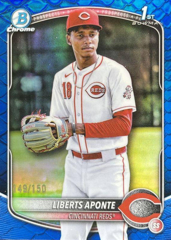 2025 Bowman Chrome #BCP-174 Prospects - Reptilian Blue Refractor /150 (1st)